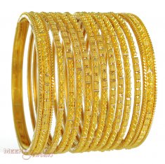 22Kt Gold Handmade Bangles ( Set of Bangles )