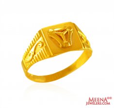 22k Gold Mens Thin Ring  ( Mens Gold Ring )