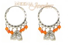 22Kt White Gold Hoop Earrings ( Hoop Earrings )