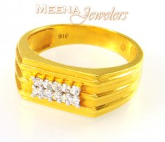 22Kt Gold Mens Signity Ring ( Mens Signity Rings )