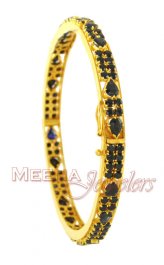 Gold Bangle with Sapphire