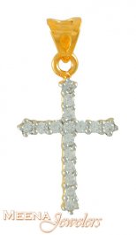 22K Gold Cross Pendant studded with Signity ( Jesus Cross Pendants )