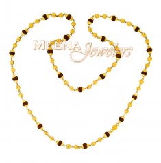 Gold Chain with Rudraksha