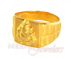 22kt Gold ring with Lord Ganesh ( Religious Rings )