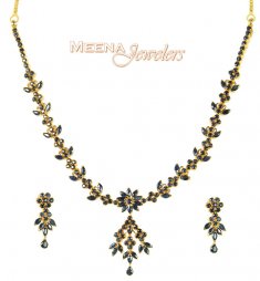 Designer Sapphire Necklace Set ( Sapphire Necklace Sets )