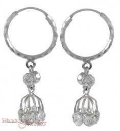 18Kt White Gold Hoop ( White Gold Earring )