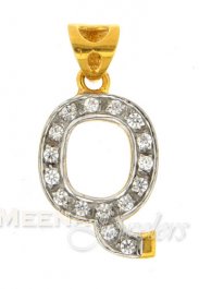 22Kt  Gold Pendant with Initial(Q)