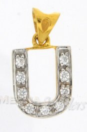 22Kt  Gold Pendant with Initial(U)