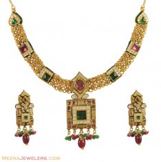 Kundan Necklace Set (22K Gold)