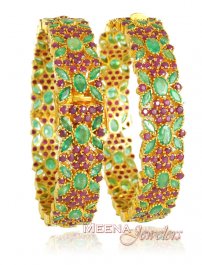 22Kt Bangles with Precious Stones