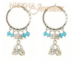 22Kt White Gold Hoop Earrings ( Hoop Earrings )