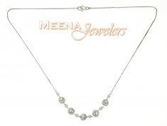 22kt white Gold Chain (Necklace) with CZ