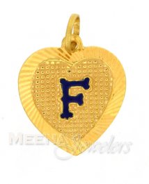 22Kt F Initial Pendant