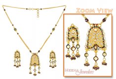 Antique Gold Necklace with MeenaKari