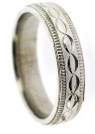 18Kt White Gold Designer Wedding Band