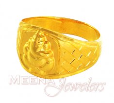 22kt Mens Gold ring with Lord Ganesh ( Religious Rings )