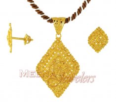Filigree Pendant Set (22K Gold)