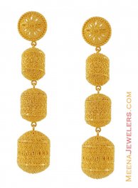 21K Gold Filigree Earrings ( Long Earrings )