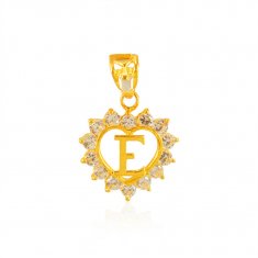 22Kt Gold Pendant with Initial (E) ( Initial Pendants )