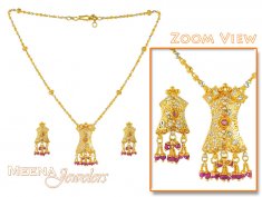 Gold Antique 2Tone Necklace Set