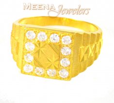 22Kt Gold Mens Signity Ring ( Mens Signity Rings )