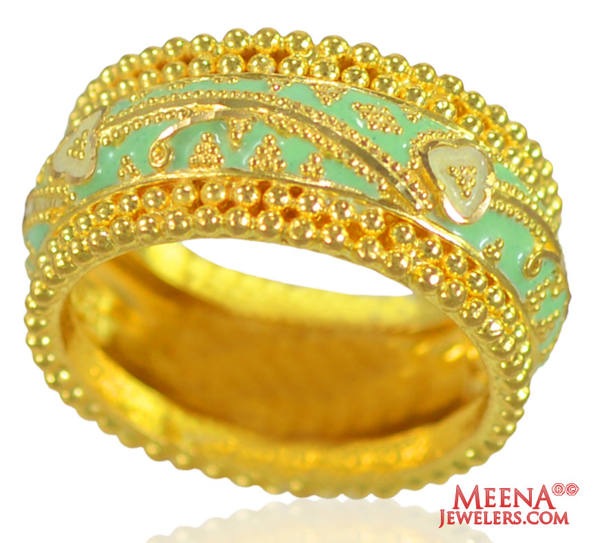 22Kt Gold Fancy Meenakari Band