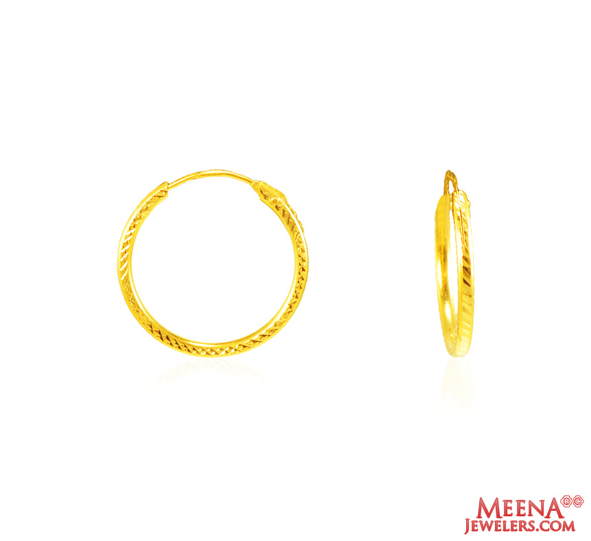 22Kt Gold Fancy Hoop Earrings