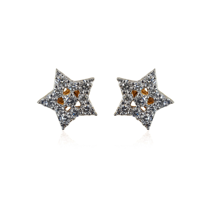 18k Gold Diamond Earrings 