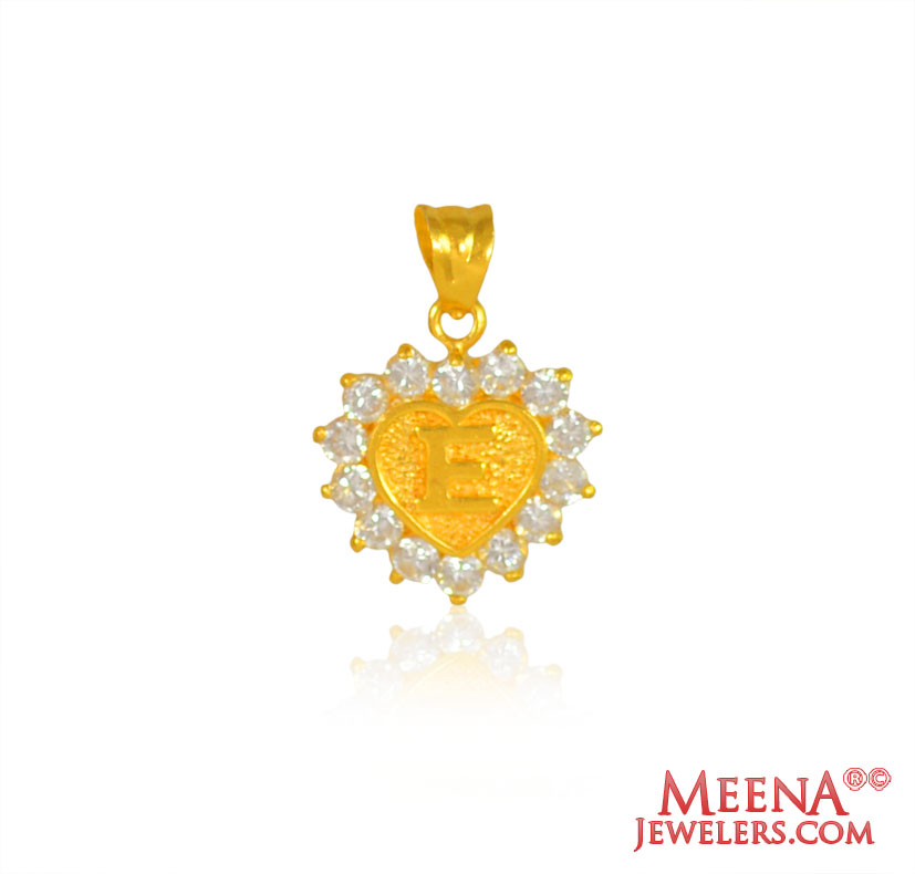 22Kt Gold Pendant with Initial (E)