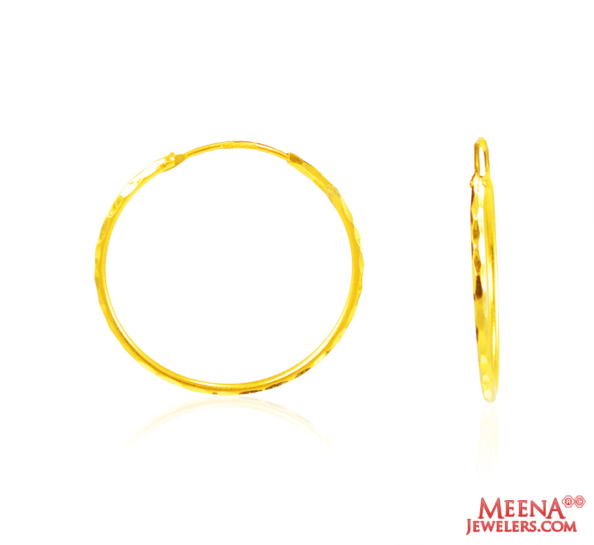 22Kt Gold Fancy Hoop Earrings
