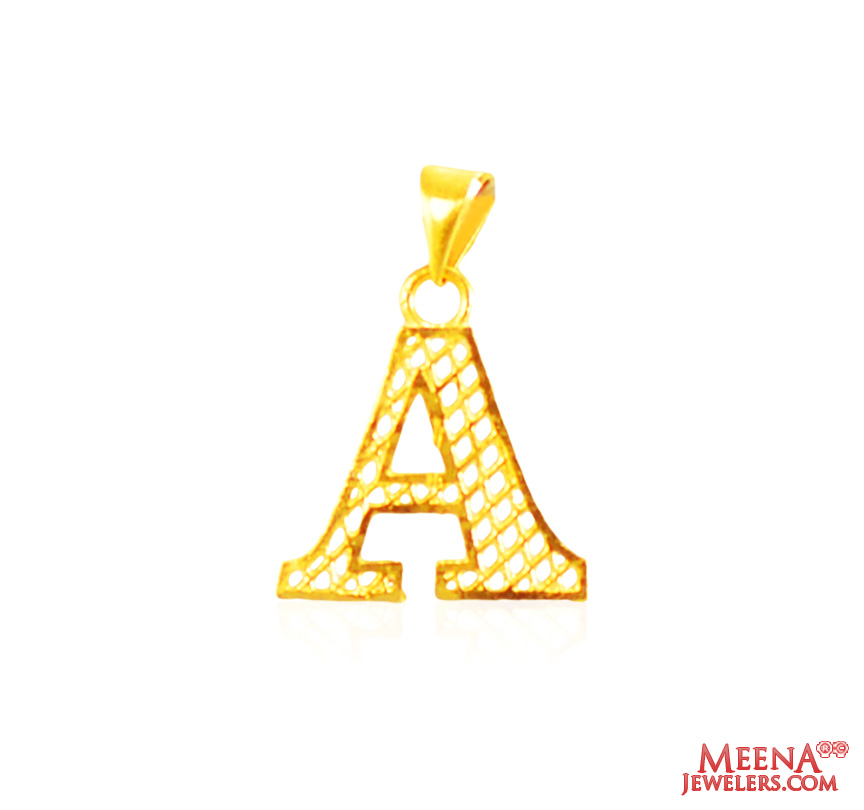 22Kt Gold Initial Pendant (A)
