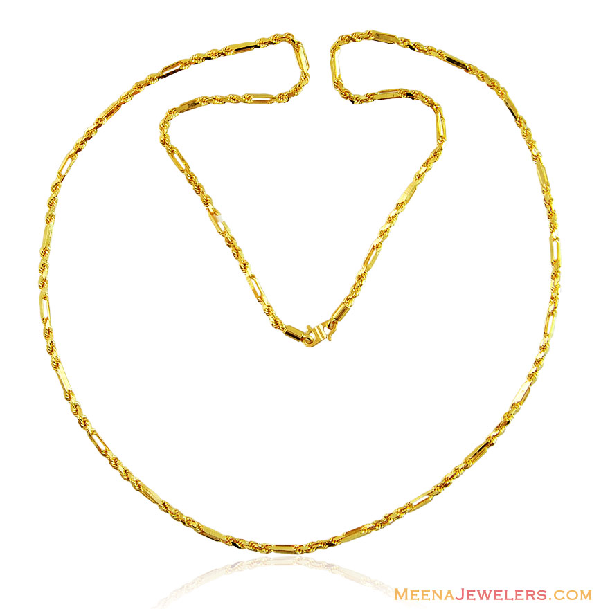 22K Gold Rope Chain ChPl15323 US 1,470 22K Gold Cartier Rope