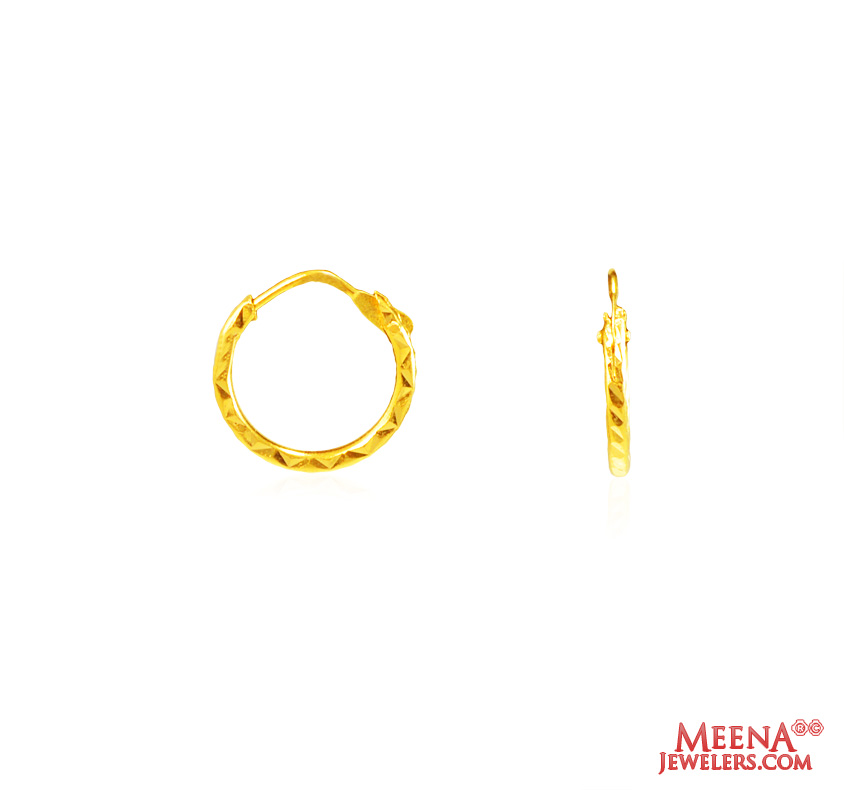 22Kt Gold Fancy Hoop Earrings