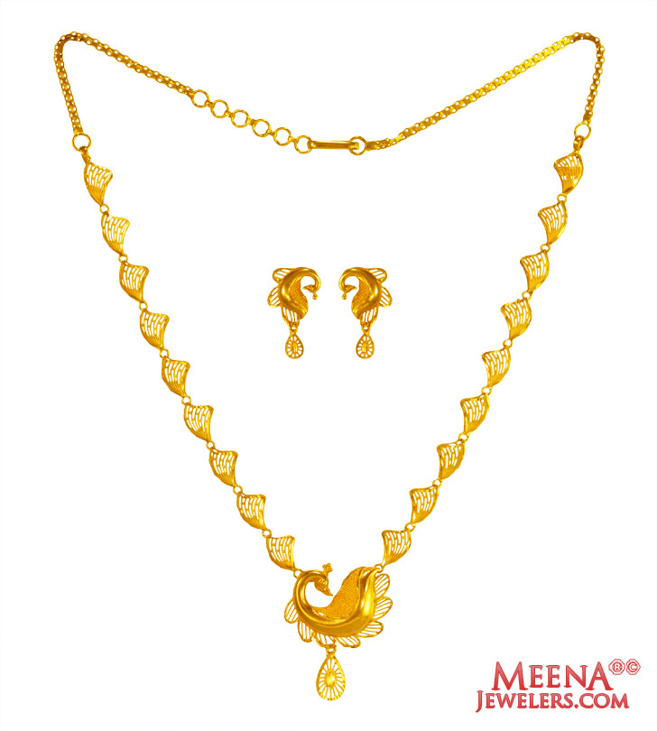 22K Yellow Gold Necklace Set