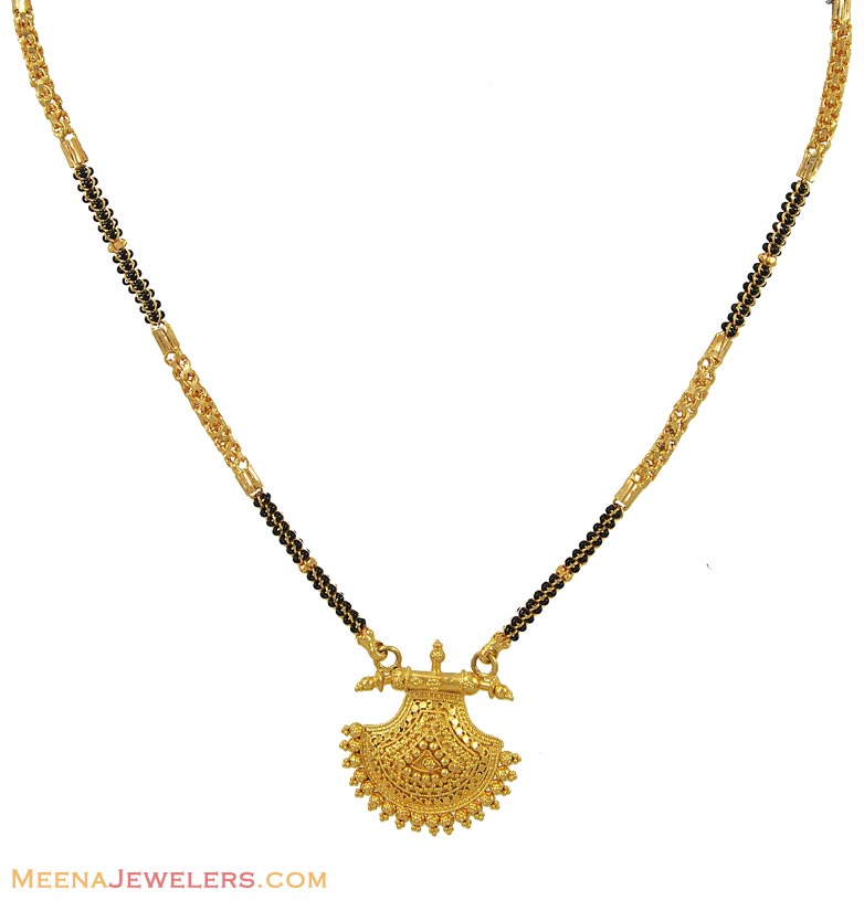 22K Gold Designer Mangalsutra - ChMs10263 - 22K Gold Mangalsutra chain ...