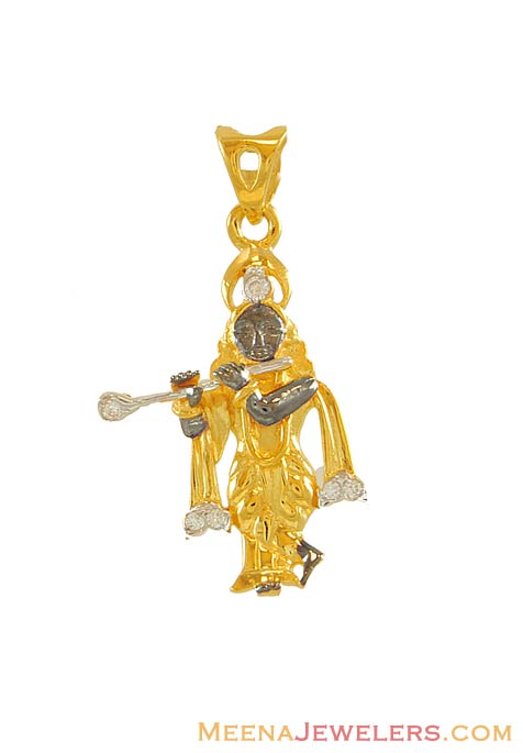 Gold pendant of lord krishna Clearance