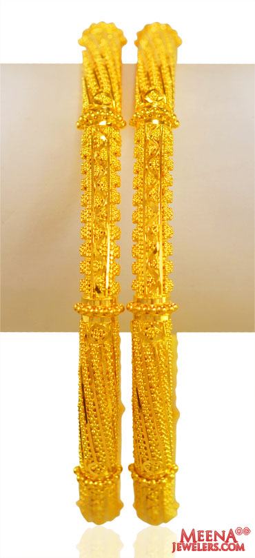 22k  Gold filigree Bangles (2 PCs)