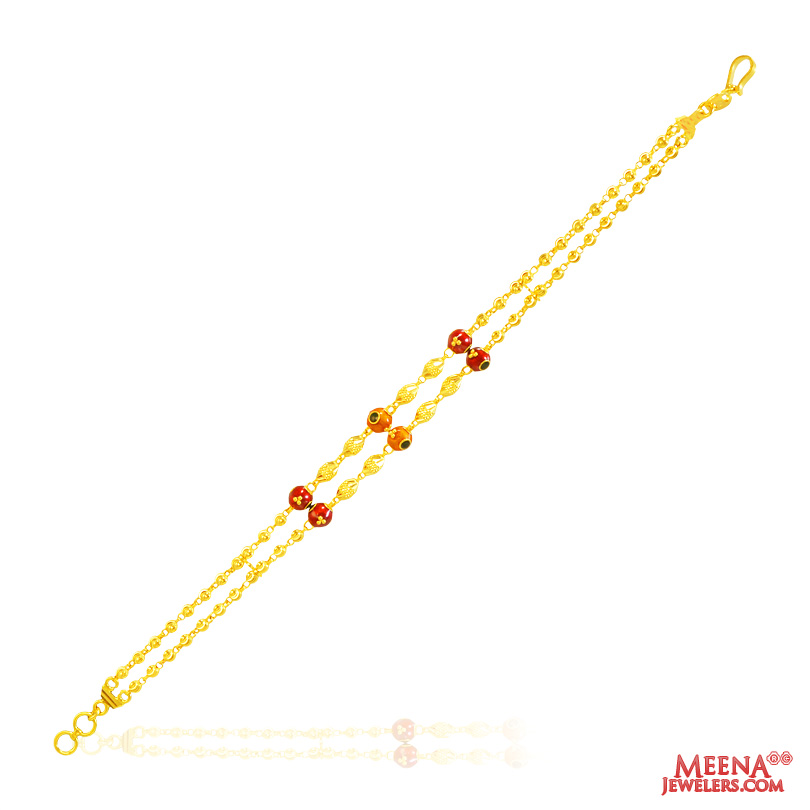 22Kt Gold Fancy  Meenakari Bracelet