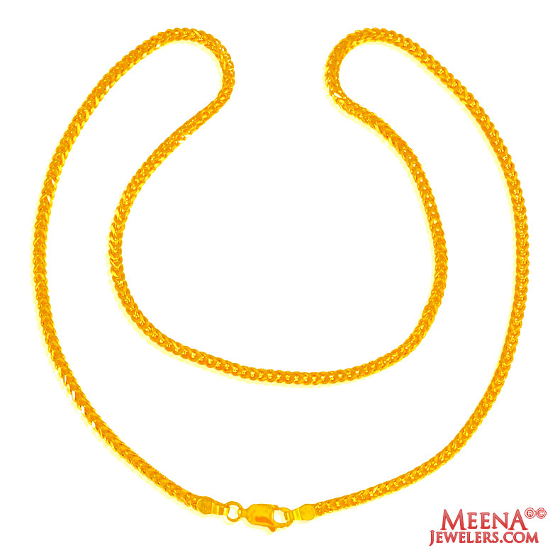 22 Kt Gold Chain 18 In
