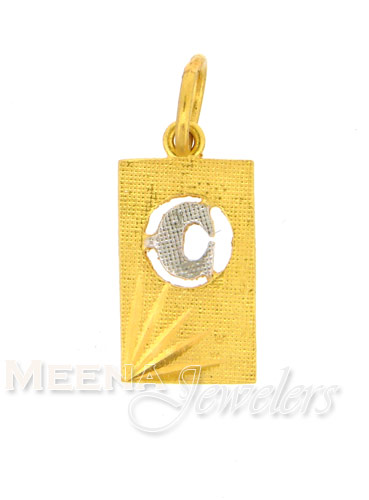 22Kt Initial Pendant (C)