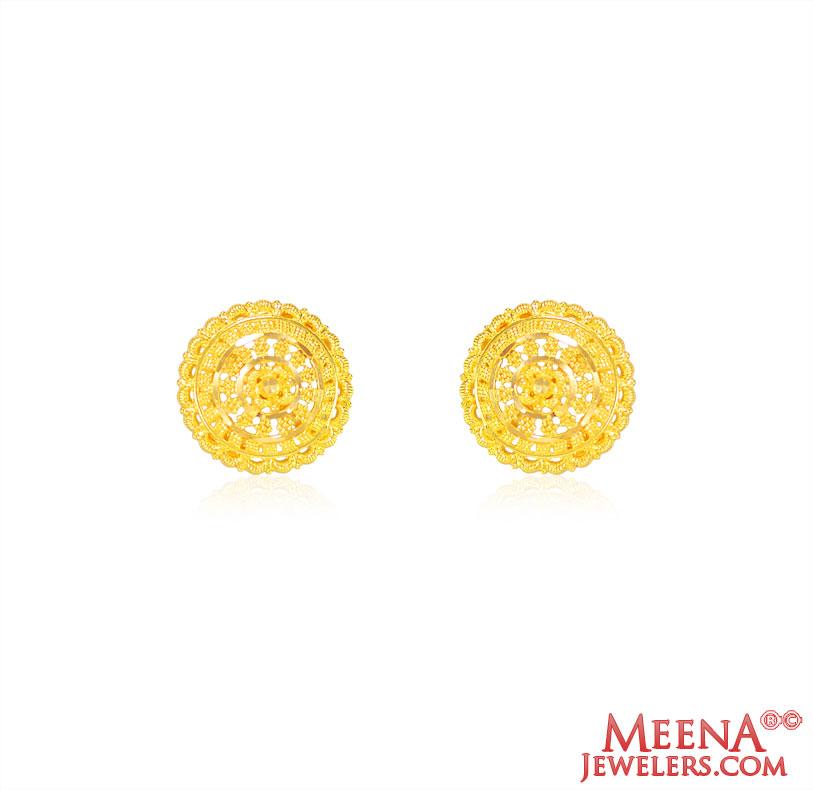 22K Gold Filigree Earrings 