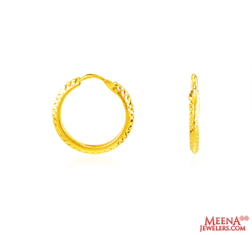 22Kt Gold Fancy Hoop Earrings