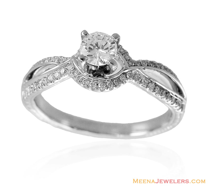 18K Gold Diamond Solitaire Ring