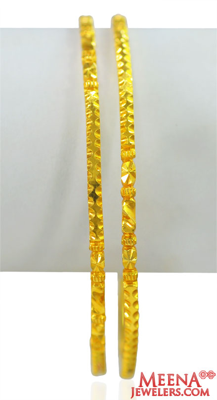 22k Gold Fancy  Bangle (2 pc)