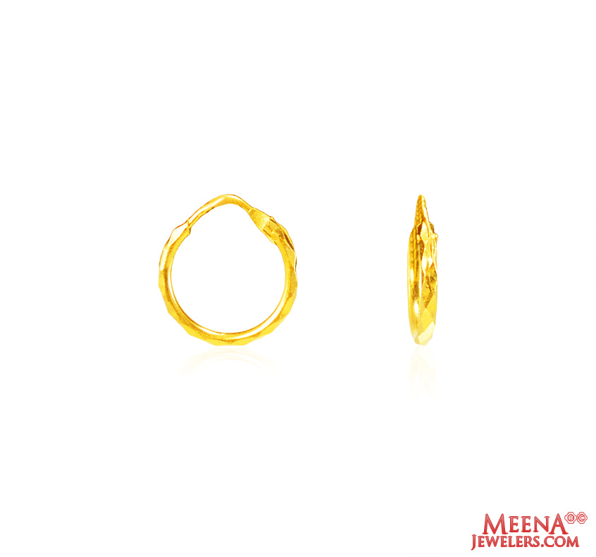 22Kt Gold Fancy Hoop Earrings