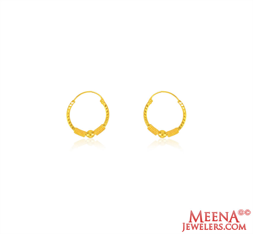 22Karat Gold Hoop Earrings for Kids