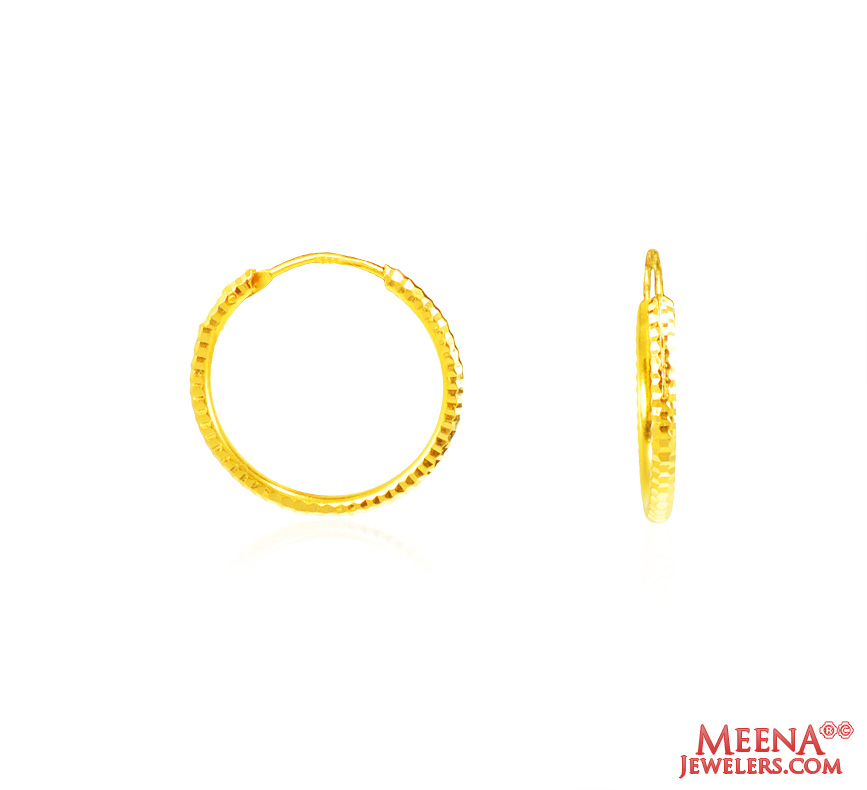 22Kt Gold Fancy Hoop Earrings