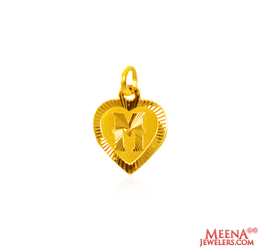 22Kt Gold Initial Pendant (M)
