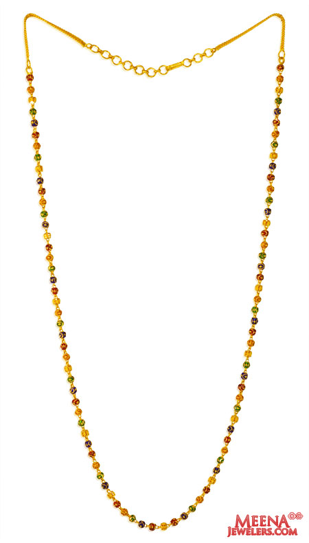 22K Gold Meenakari Chain