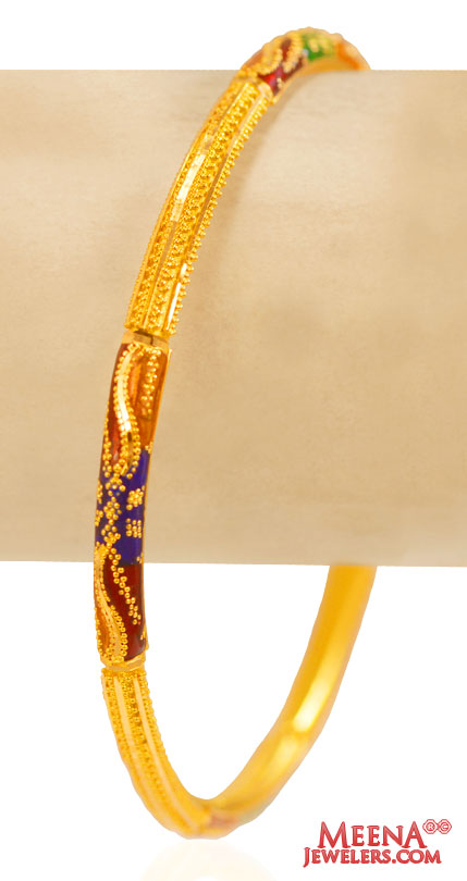 22Kt Gold Meenakari Bangle (1Pcs)